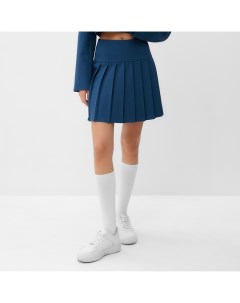 Юбка мини в складку женская Base, размер 44, синяя Mist