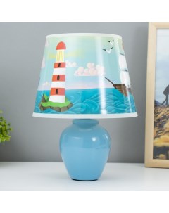 Настольная лампа с абажуром «Морские приключения», Е14, 15 Вт, голубой Risalux