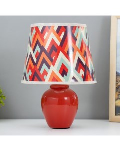 Настольная лампа с абажуром «Абстракция», Е14, 15 Вт, красный Risalux