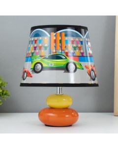 Настольная лампа с абажуром «Гоночные машины», Е14, 15 Вт, оранжево-зелёный Risalux