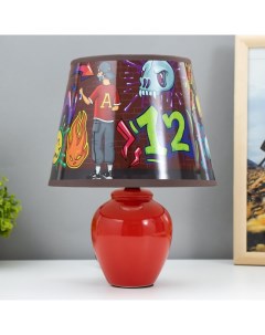Настольная лампа с абажуром «Граффити страшилка», Е14, 15 Вт, красный Risalux