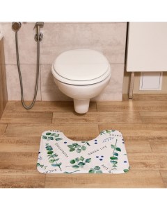 Коврик для ванной «. Эвкалипт», 50×40 см, велюр Этель