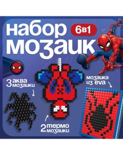 Набор мозаик 3 в 1 «Человек-паук», аквамозайка, термомозайка и мозаика из EVA, 4+ Marvel