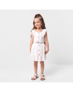 Комплект для девочки (топ, юбка), размер 30 (98-104 см), белый Kaftan