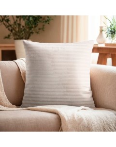 Наволочка декоративная цвет белый,40×40 см, велсофт, 100% п/э Этель