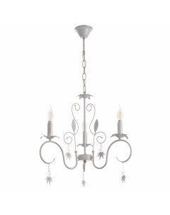 Люстра «Беатрис», 3xE14, 40 Вт, белый с золотой патиной, 56.5×56.5×48.5-105 см Bayerlux