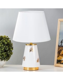 Настольная лампа Алира E14 40 Вт бело-золотой 24×24×36 см Risalux