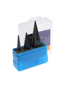 Набор сверл ступенчатых, HSS, трехгранный хвостовик, 4-12, 4-20, 4-32 мм, 3 шт. Tundra