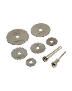 Набор кругов отрезных для граверов и бормашин, 6 насадок и адаптеры 3.2/6 мм Tundra