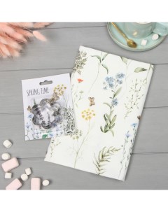 Набор «Весеннее время»: полотенце 40×73 см, саржа 190 г/м², формочки для печенья Этель