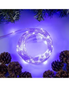 Гирлянда «Нить» 10 м роса, IP44, медная нить, 100 LED, свечение синее, мерцание, 220 В Luazon lighting