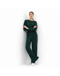 Костюм женский (лонгслив, брюки) : Casual Collection, зелёный, размер 48 Minaku