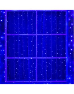 Гирлянда «Занавес» 2 × 9 м, IP44, УМС, белая нить, 1800 LED, свечение синее, 220 В Luazon lighting