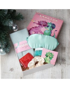 Набор новогодний подарочный «. Блистай», 6 предметов, полотенце 30×60 см, мочалка, расчёска Этель