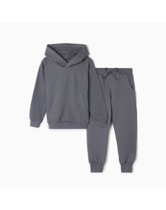 Комплект детский (толстовка, брюки) НАЧЁС, цвет тёмно-серый, рост 98 см Tusi