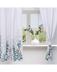 Комплект штор для кухни с подхватами Cotton, 145×180 см-2 шт., 100% п/э Этель