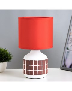 Настольная лампа «Гликерия» E14 40 Вт бело-красная 15×15×27 см Risalux