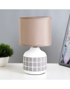 Настольная лампа «Гликерия» E14 40 Вт бело-серая 15×15×27 см Risalux