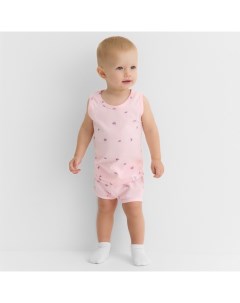 Комплект детский (майка и шорты), рост 80-86 см, розовый Minaku