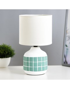 Настольная лампа «Гликерия» E14 40 Вт бело-лазурная 15×15×27 см Risalux