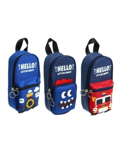 Пенал школьный на молнии 2 отделения «Монстр/Машина», МИКС Calligrata