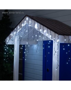 Гирлянда «Бахрома» 3×0.6 м, IP44, УМС, тёмная нить, 160 LED, свечение белое, мерцание белым, 220 В Luazon lighting