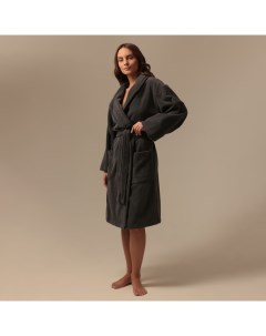 Халат махровый женский SL HOME: Basic «Гри Сандре», размер XL, хлопок 100%, тёмно-серый Sima-land home