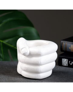 Кашпо - органайзер "Сжатый кулак" перламутр, 10х10х10см Хорошие сувениры