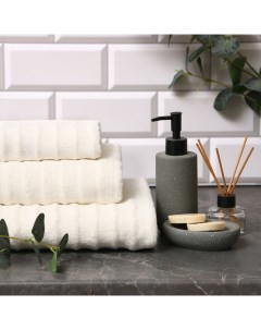 Полотенце махровое «» Waves, 50×90 см, хлопок 100%, молочное Этель