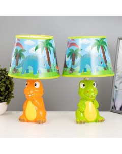 Настольная лампа с абажуром «Динозавр», Е14, 15 Вт, 20×20×32 см, МИКС Risalux