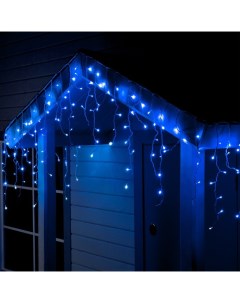 Гирлянда «Бахрома» 3×0.6 м, IP44, УМС, белая нить, 160 LED, свечение синее, мерцание белым, 220 В Luazon lighting