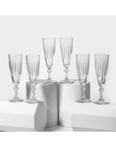 Бокалы для шампанского DIAMOND, 170 мл, стекло, прозрачные, набор 6 шт Pasabahce