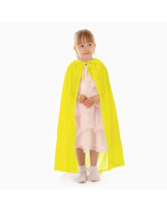 Карнавальный плащ детский, плюш, длина 110 см, желтый Страна карнавалия