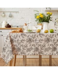 Скатерть «» Black flowers, 149×220 см, 100% хлопок, саржа 190 г/м² Этель