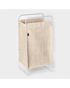 Корзина для белья на металлокаркасе, 40,5×31×75 см, бежевая Ника