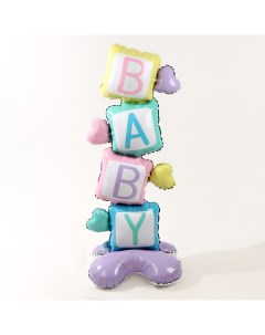 Воздушный шар фольгированный 62" «Кубики — BABY», фигура, на подставке Страна карнавалия