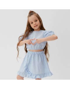 Комплект для девочки (топ, юбка), размер 30 (98-104 см), голубой Kaftan