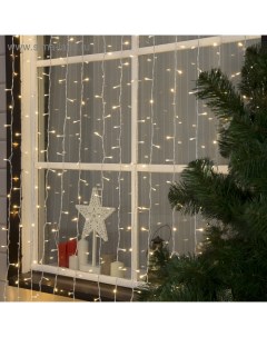 Гирлянда «Занавес» 2×6 м, IP44, УМС, белая нить, 1440 LED, свечение тёплое белое, 220 В Luazon lighting