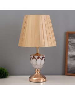 Лампа настольная «Инез» 1×40 Вт Е27 1×4 Вт LED золото/бежевый 25×25×45 см Risalux
