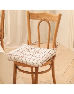 Подушка на стул «» Flower Cage, 40×40 см, белая Этель