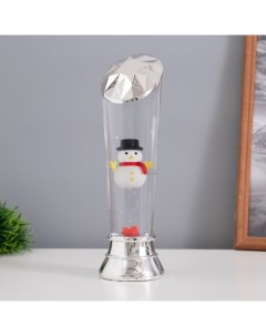 Лава лампа «Снеговик» LED 3хААА, USB серебро 6.5×8×23.7 см Risalux