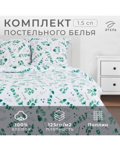 Постельное бельё 1.5-спальное «» Eucalyptus, поплин Этель