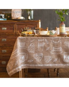 Скатерть «» Cup of tea, 220×144 см, 100% хлопок, 164 г/м² Доляна
