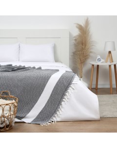 Плед с кисточками «» East, 100×180 см, тёмно-серый Этель