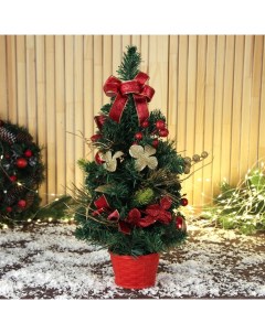 Искусственная ёлка настольная «. Цветочная», 50×24 см, ПВХ ветки отгибаются Зимнее волшебство