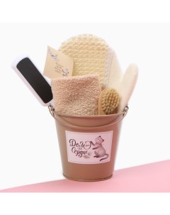 Набор подарочный «» Home sweet home, полотенце, щётка, мочалка Этель