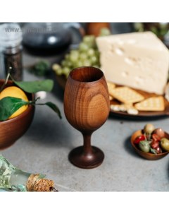 Бокал для вина, 16.5×7 см, дерево натуральный кедр, коричневый Magistro