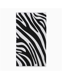 Полотенце махровое «Zebra» чёрный, 50×90 см, 100% хлопок, 420 г/м² Этель