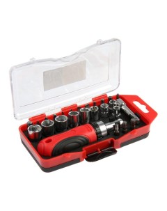 Отвертка с набором бит и головок, реверсивная, 2К рукоятка, в кейсе, 26 предметов Tundra