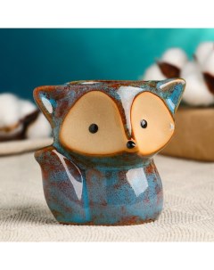 Горшок для цветов «Лисёнок Фред» керамический, 200 мл, 9×8.5×10 см, голубой Take it easy